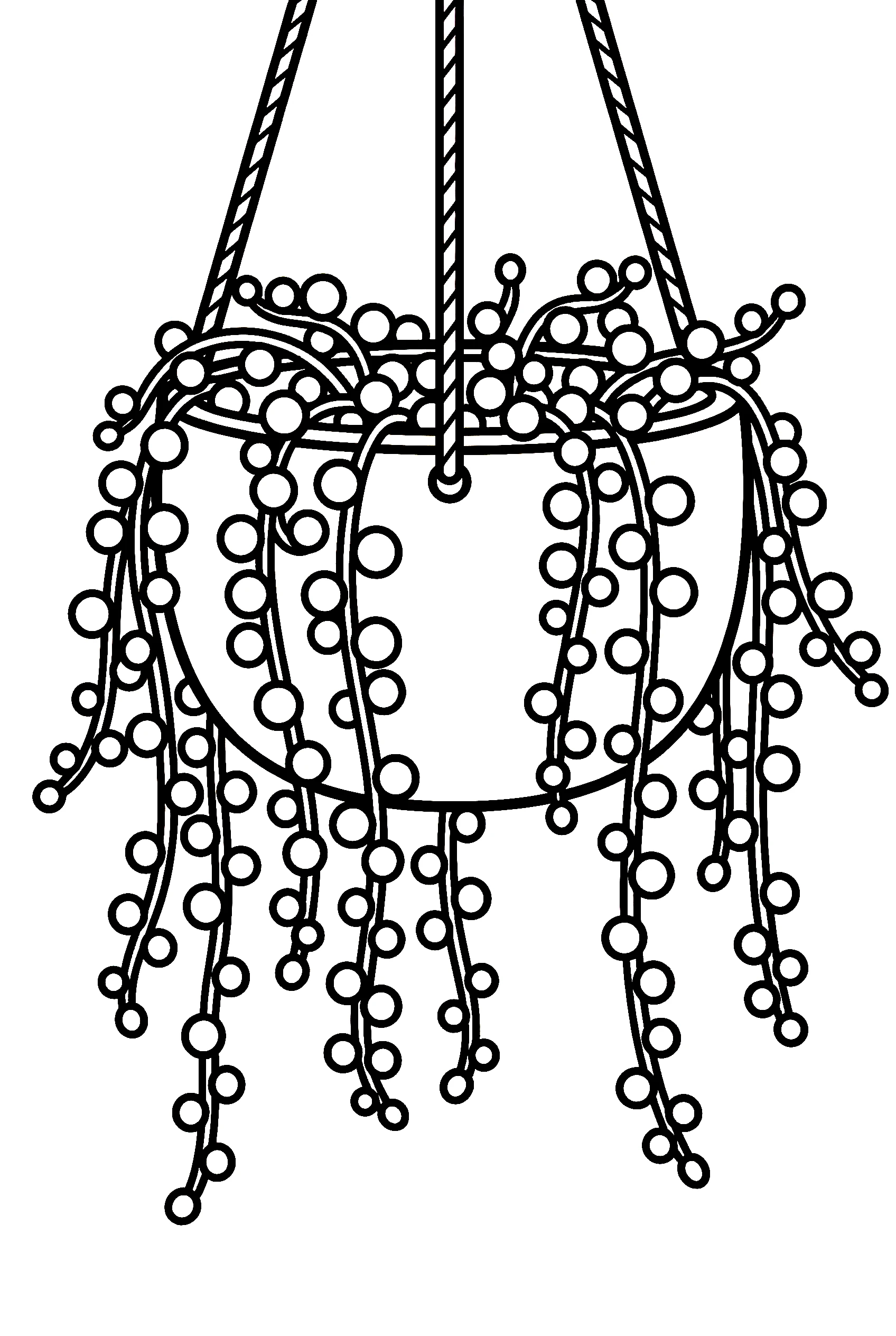 hanging string of pearls drawing for kids