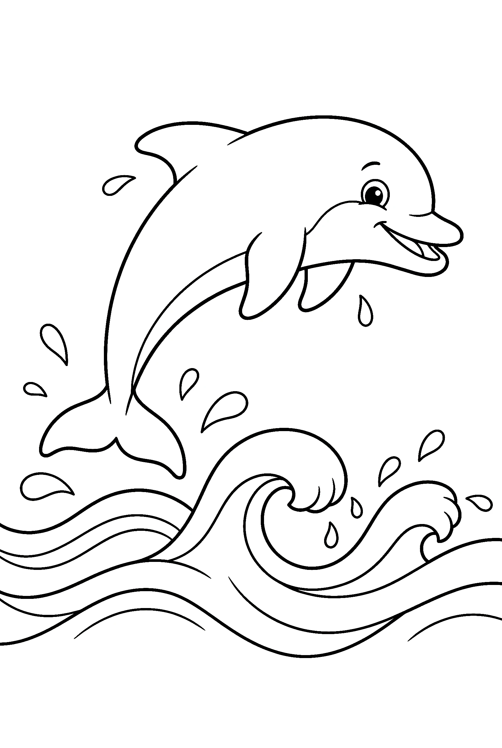 happy dolphin jumping ocean coloring pages
