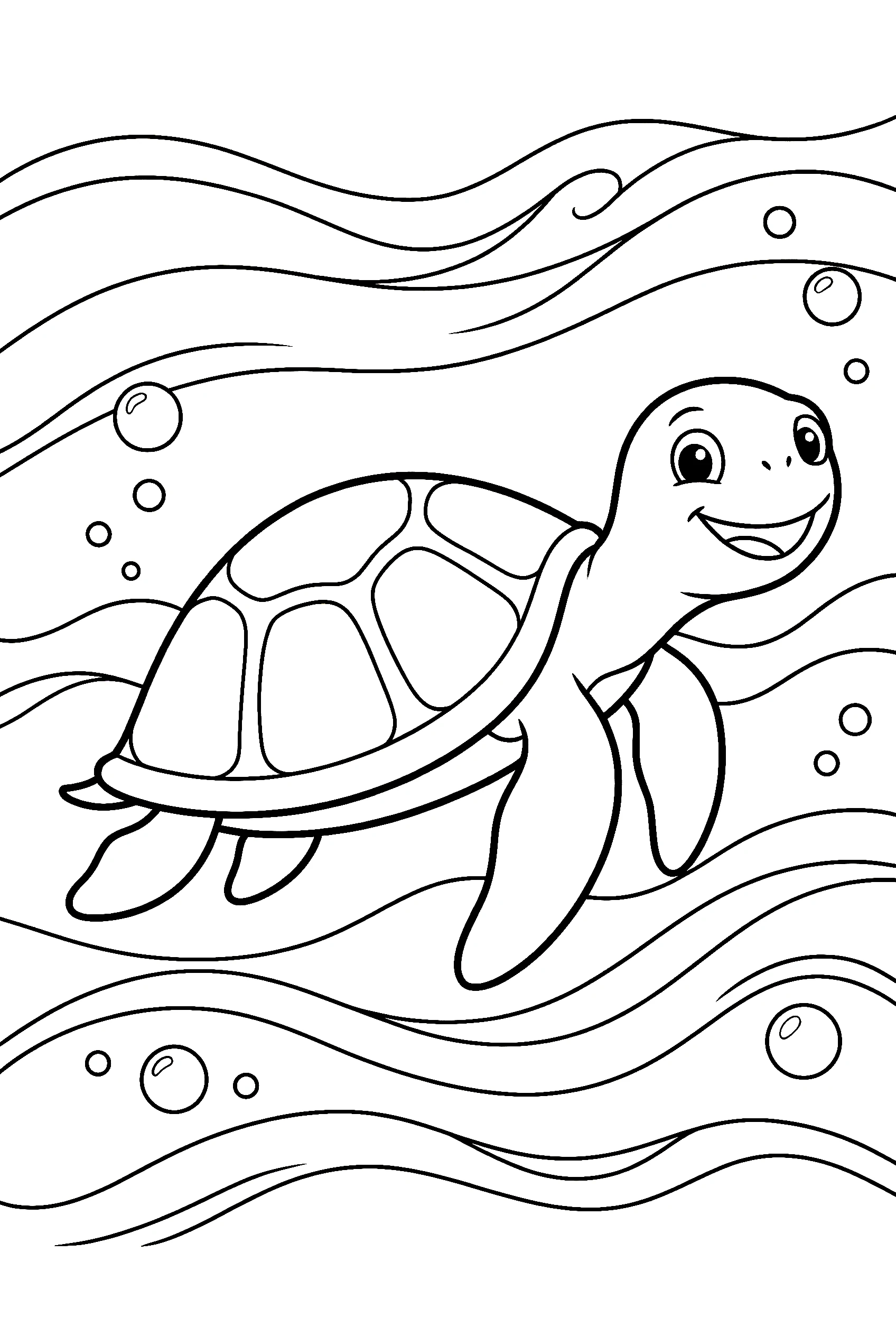 happy sea turtle coloring pages