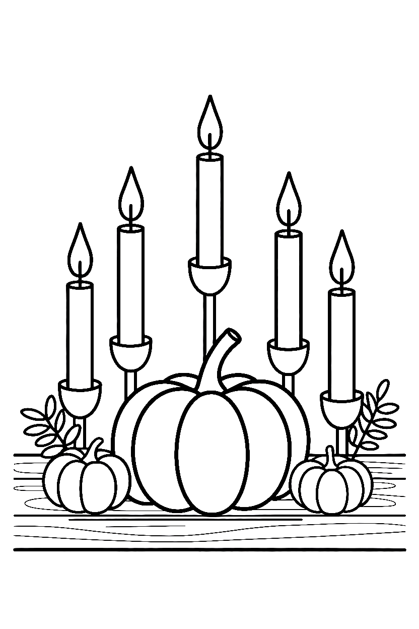 harvest table pumpkin centerpiece drawing