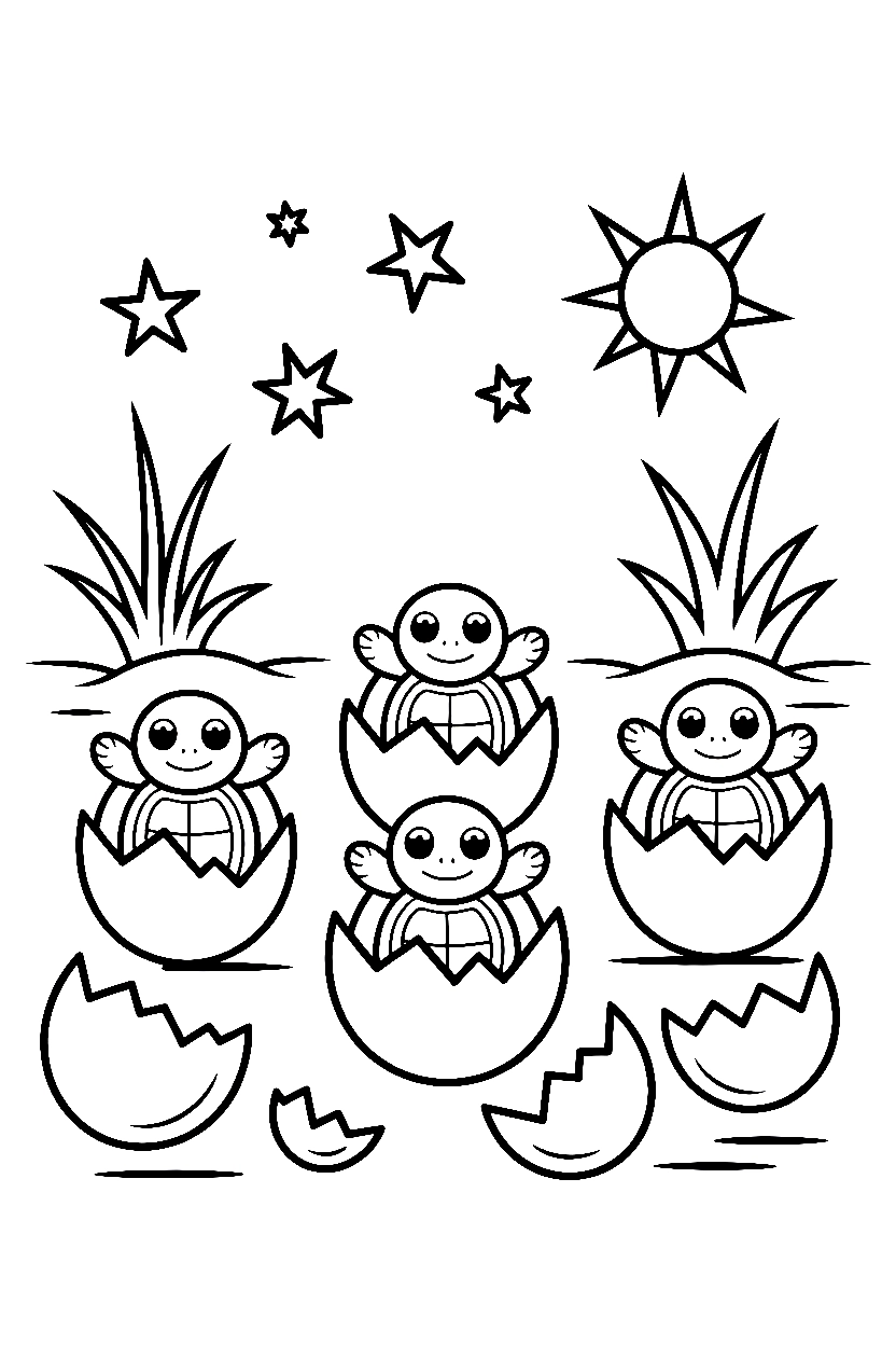 hatching turtles nest printable sheet hatching turtles nest printable sheet