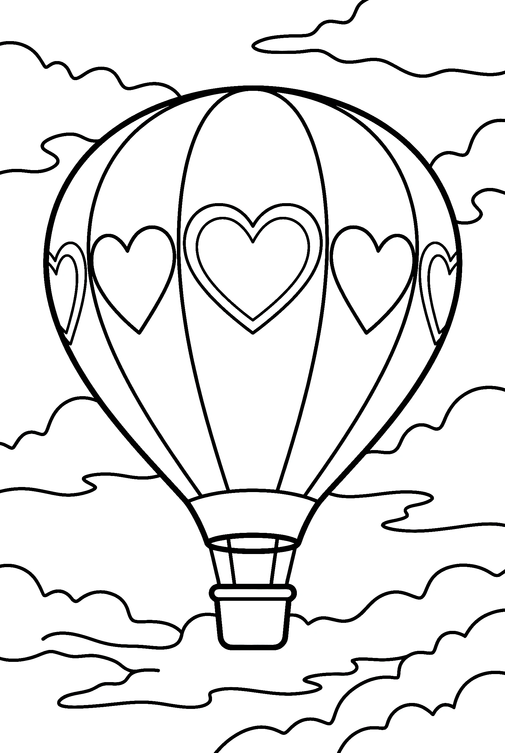 heart decorated balloon sunset printable sheet