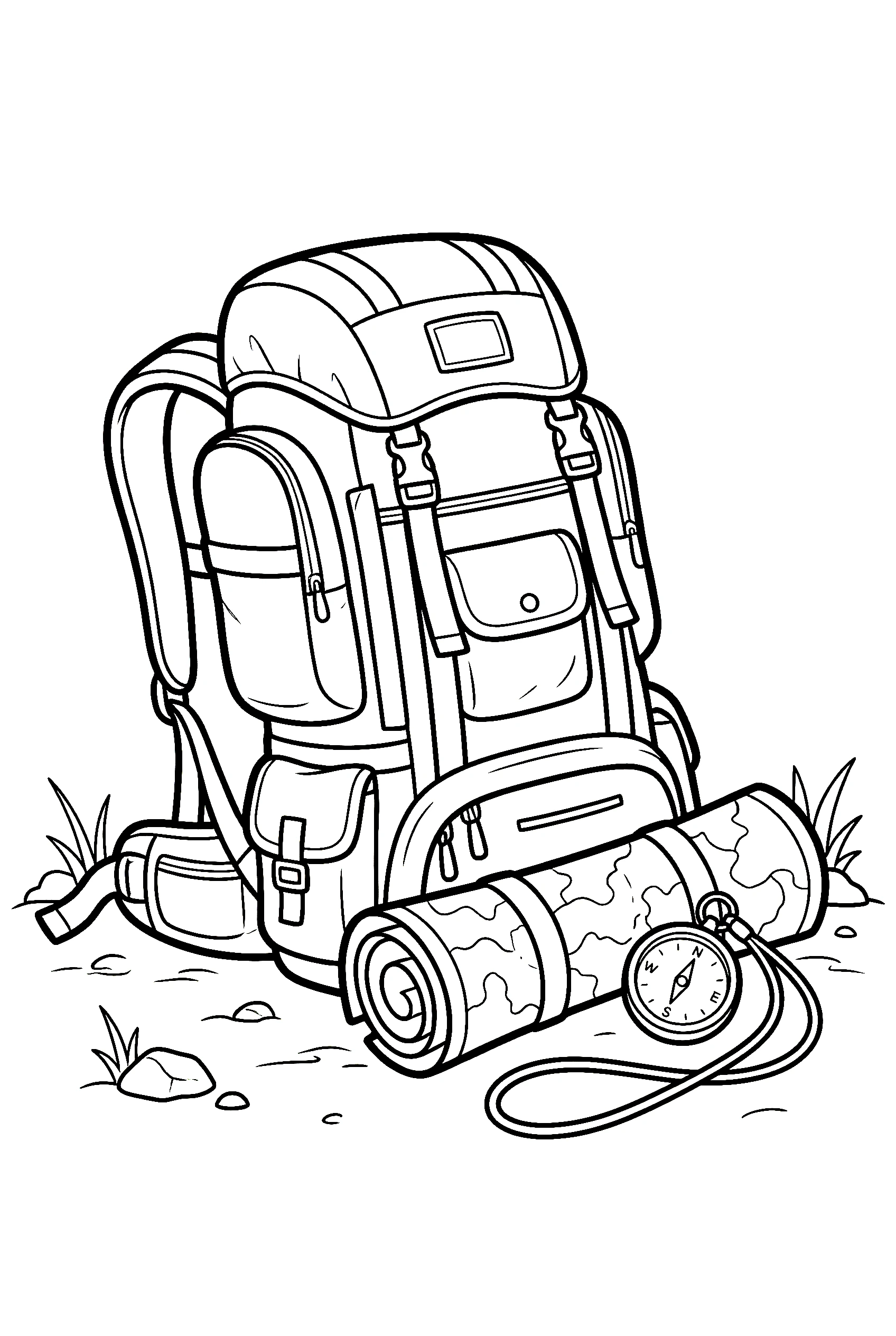 hiking gear camping coloring pages