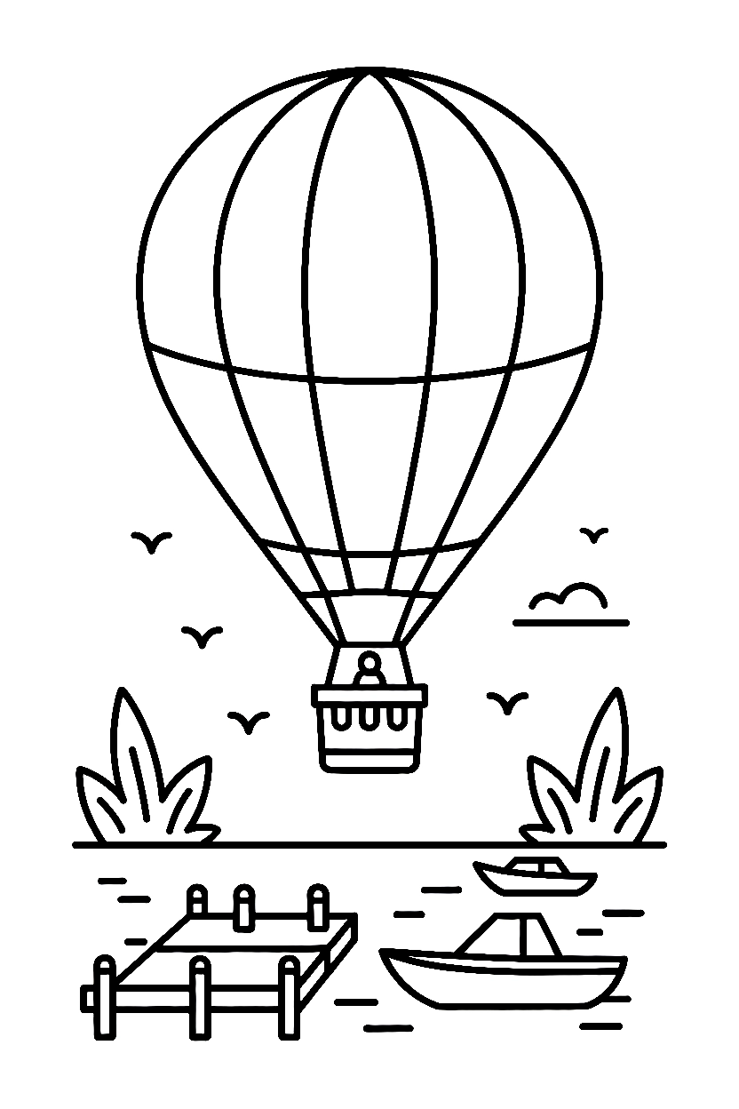 holding above lake coloring pages