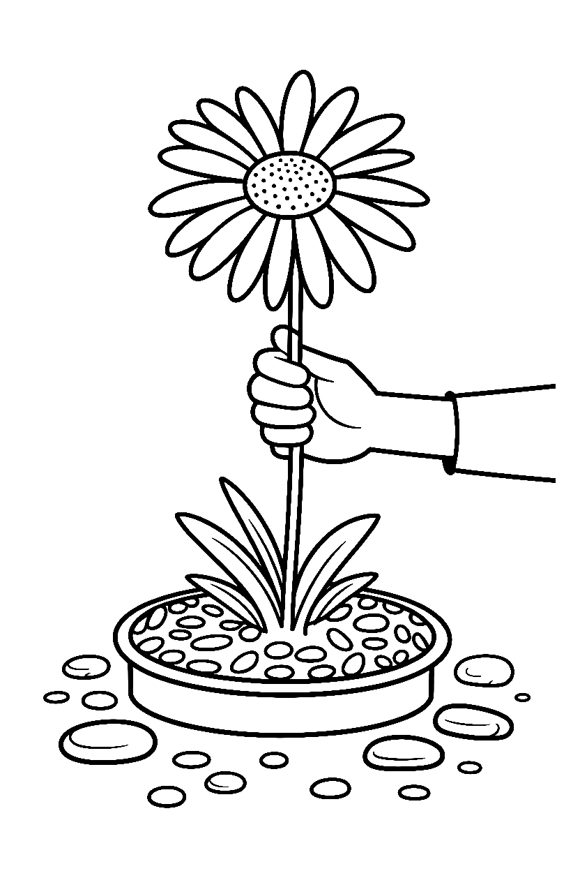 holding bloom daisy garden bed printable sheet