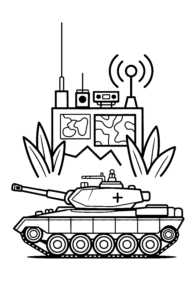 holding near post tank coloring pages