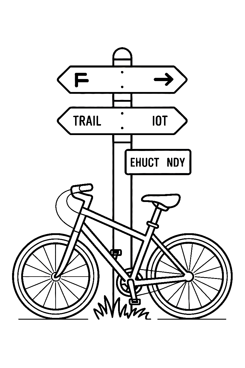 holding on kickstand bicycle coloring pages