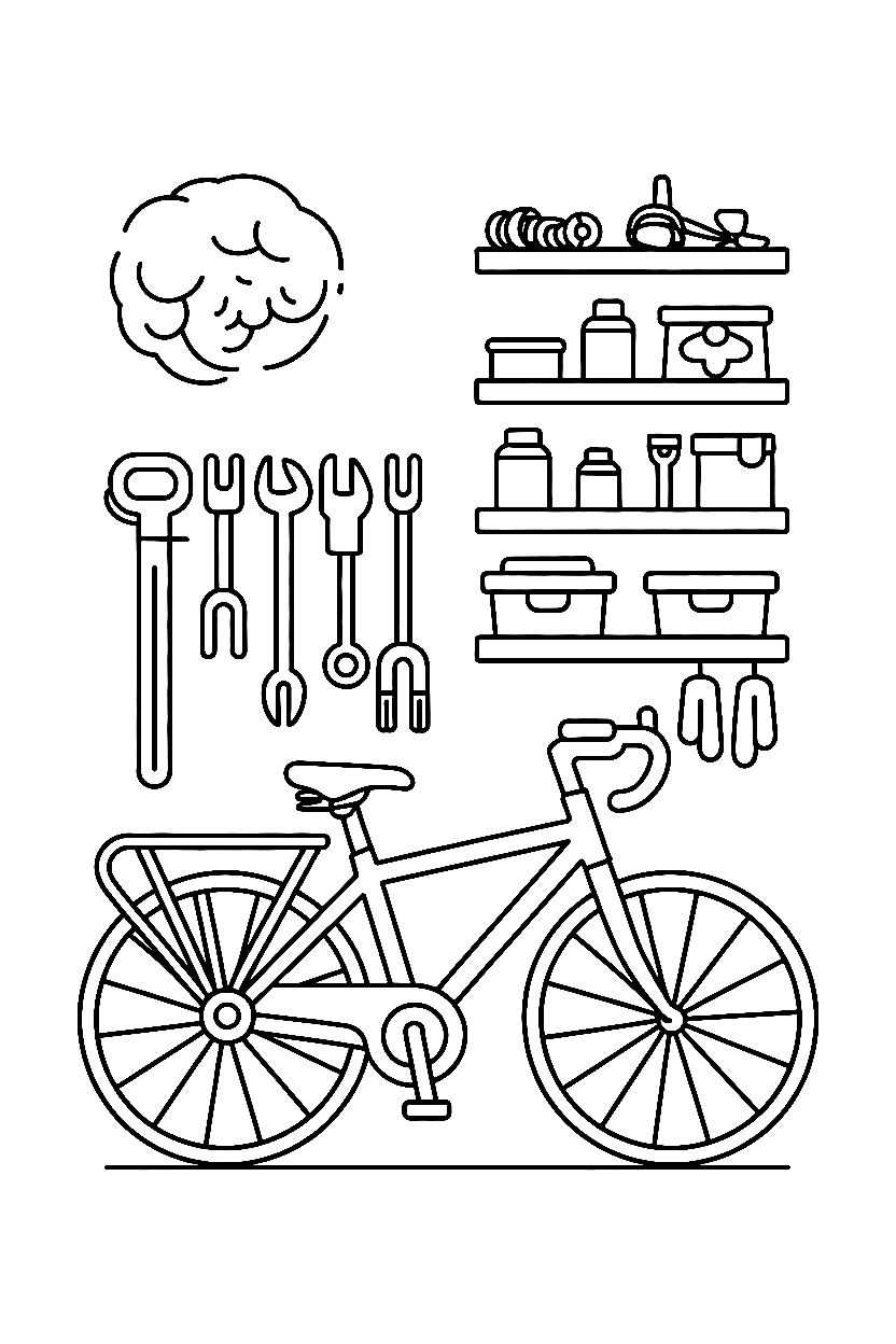 holding position bicycle garage drawing