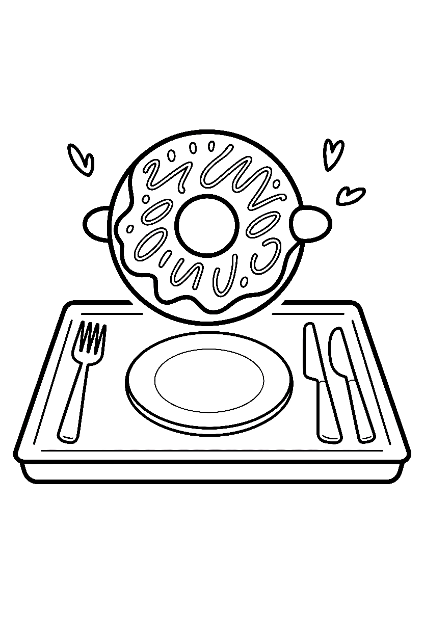 holding position donut breakfast tray printable sheet