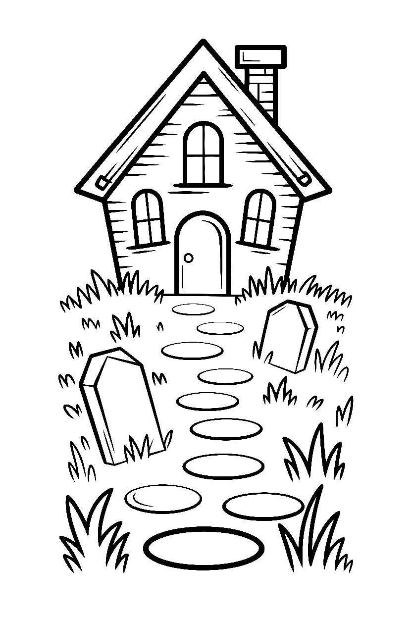 holding position haunted house pathway printable sheet