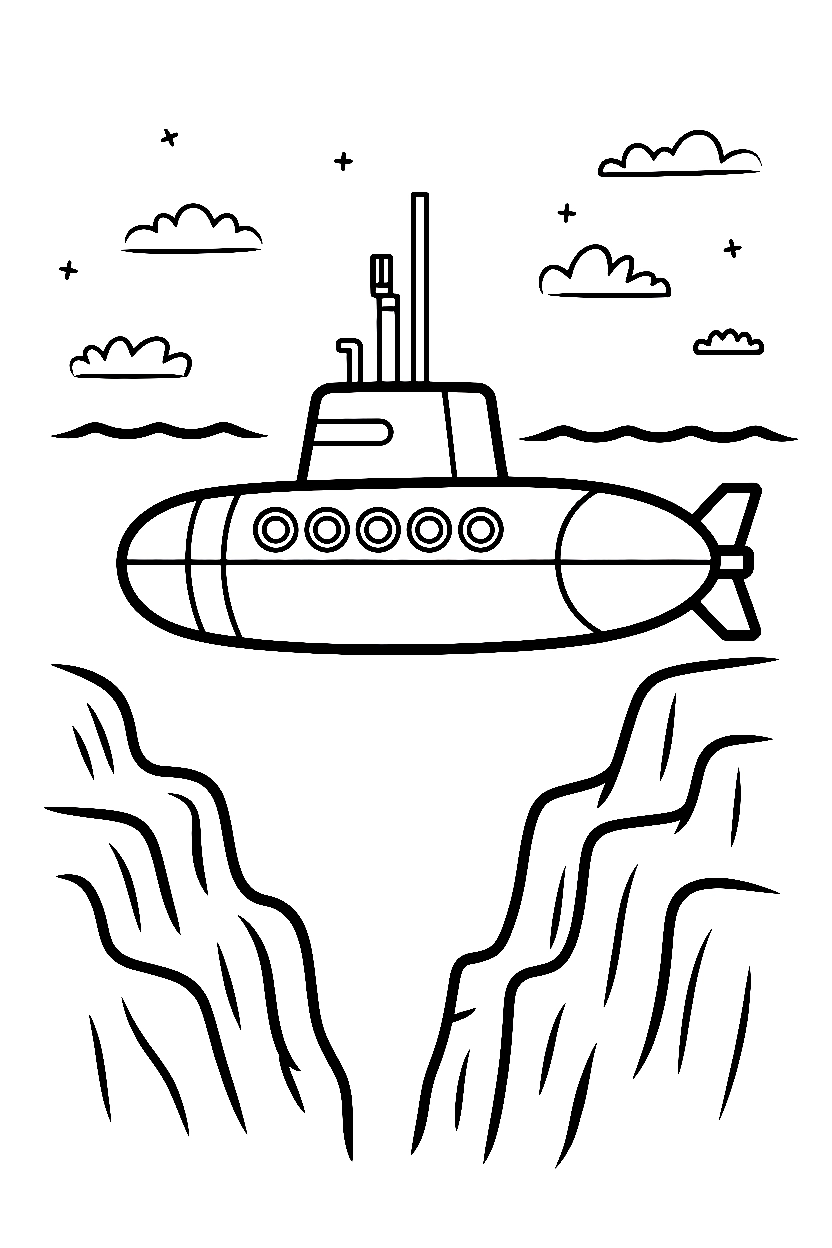 holding position submarine trench drawing