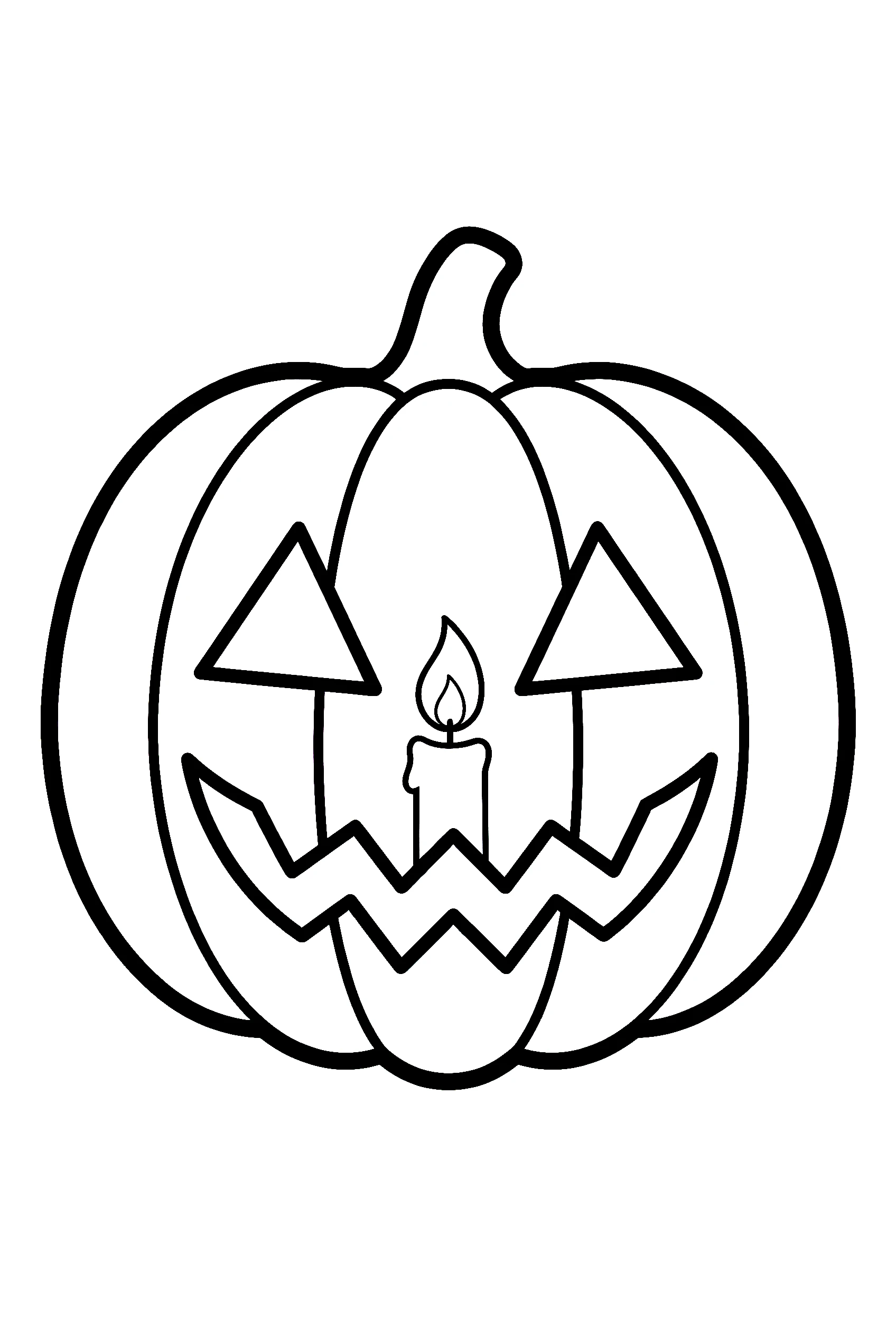 jack o lantern triangle eyes smile coloring pages