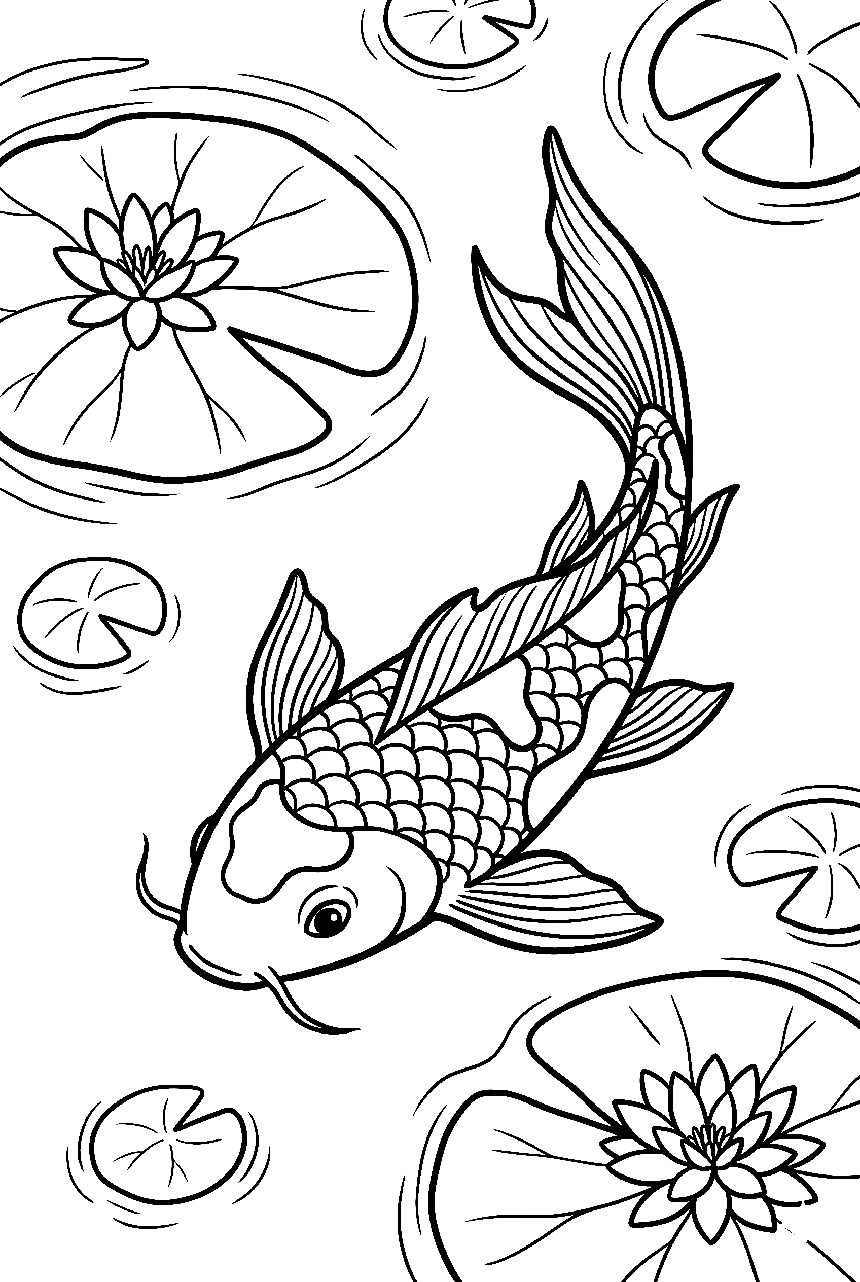japanese koi fish drawing for kids