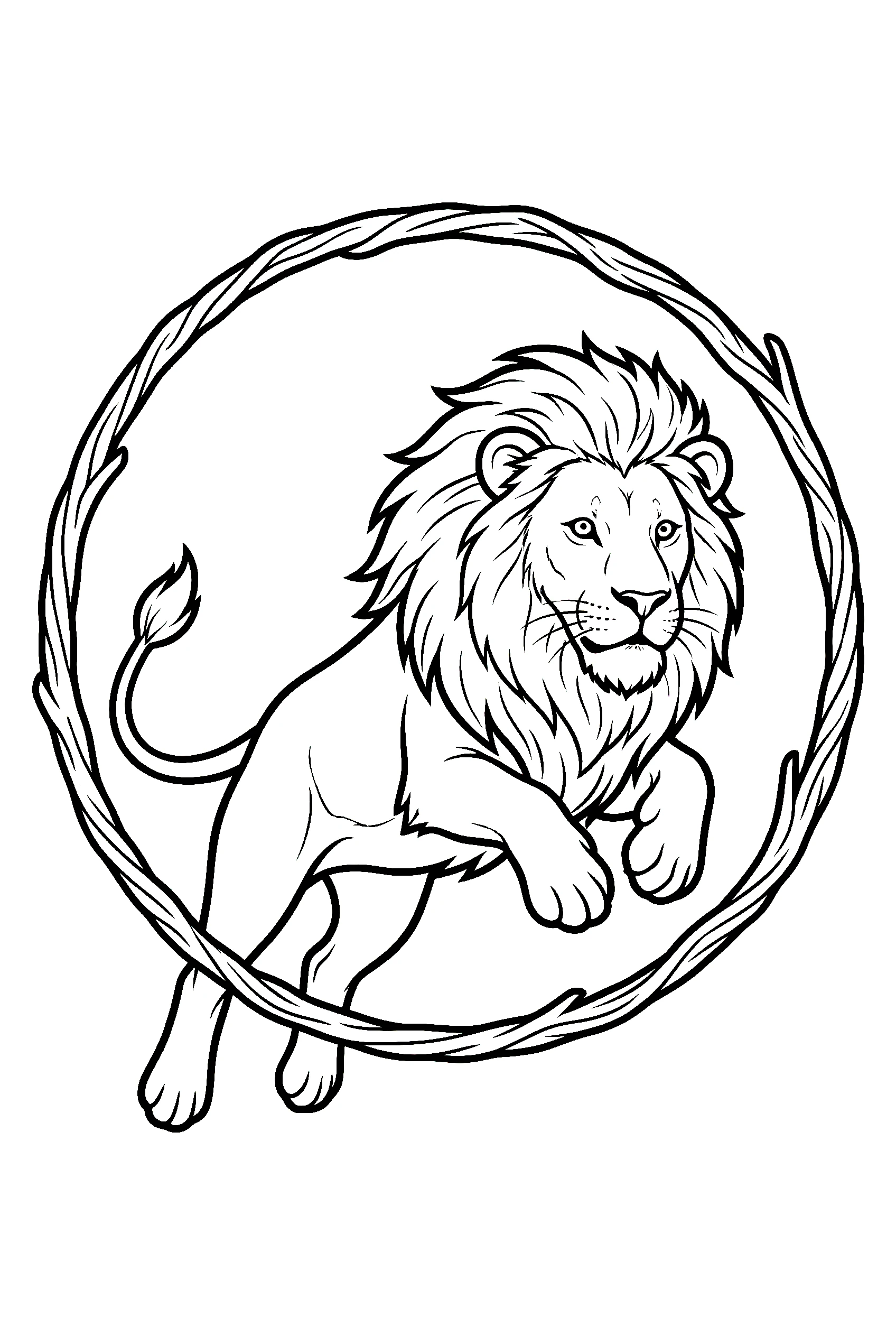 jumping lion coloring pages