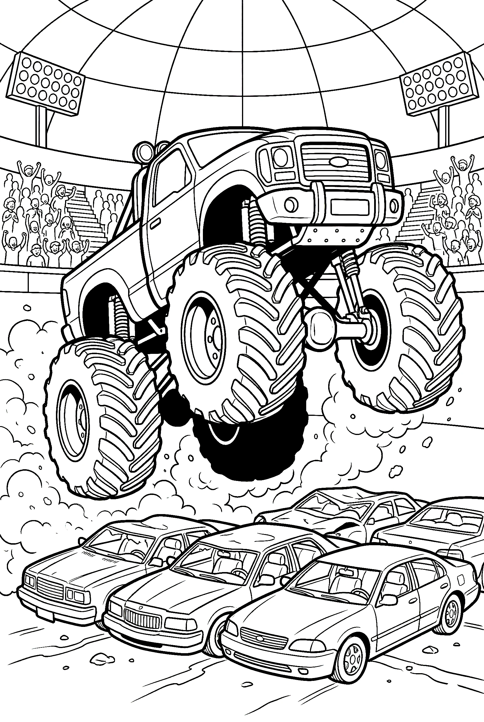 jumping monster truck coloring pages