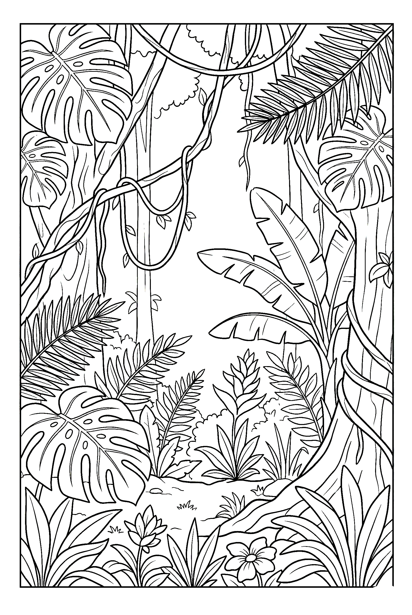 jungle rainforest illustration template
