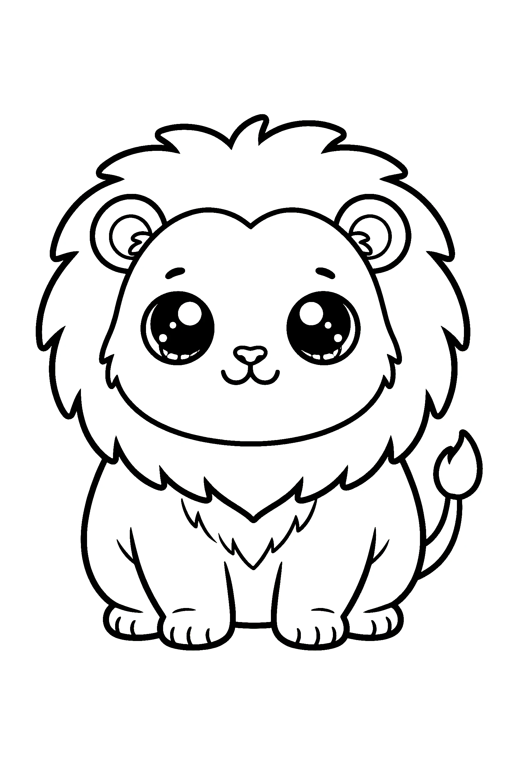 kawaii chubby lion coloring pages