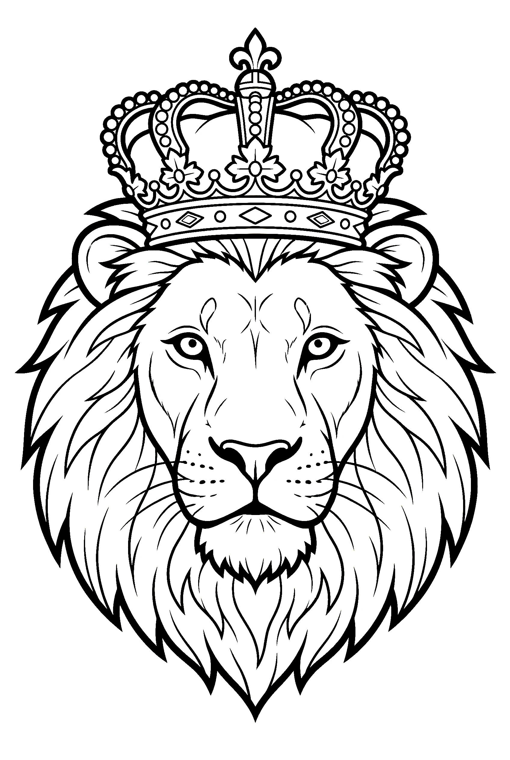 king lion crown coloring pages