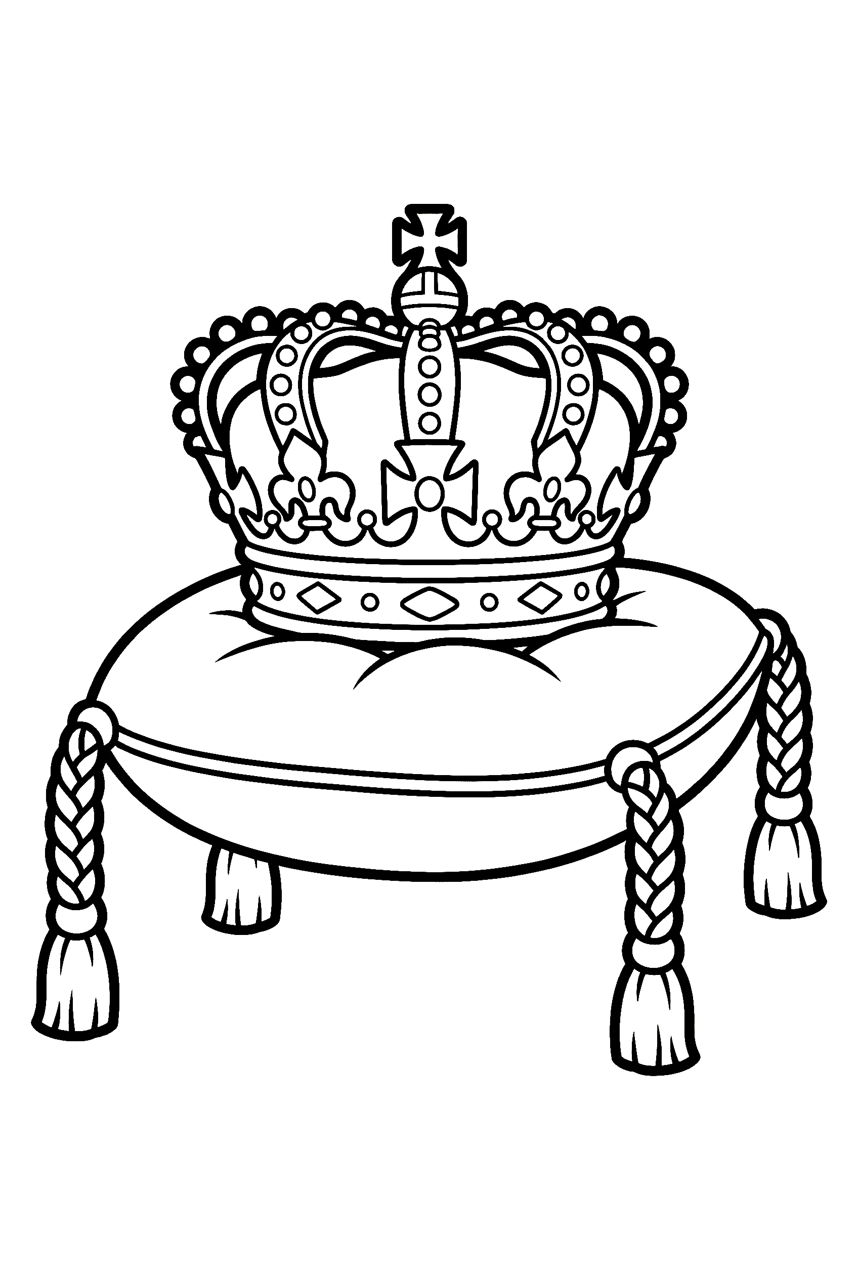 kings crown velvet cushion coloring pages