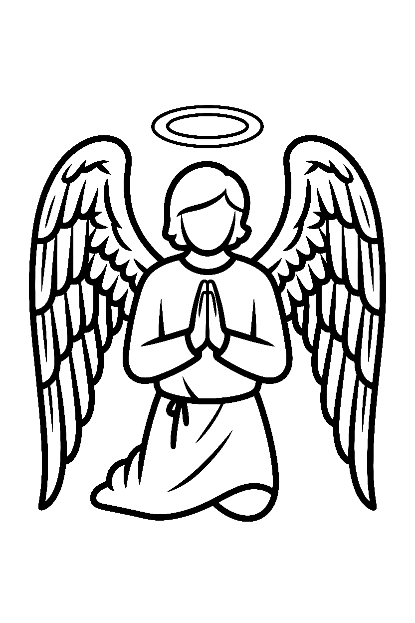 kneeling angel printable sheet