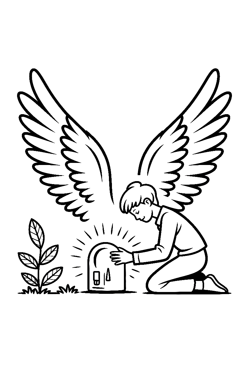 kneeling beside glow printable sheet