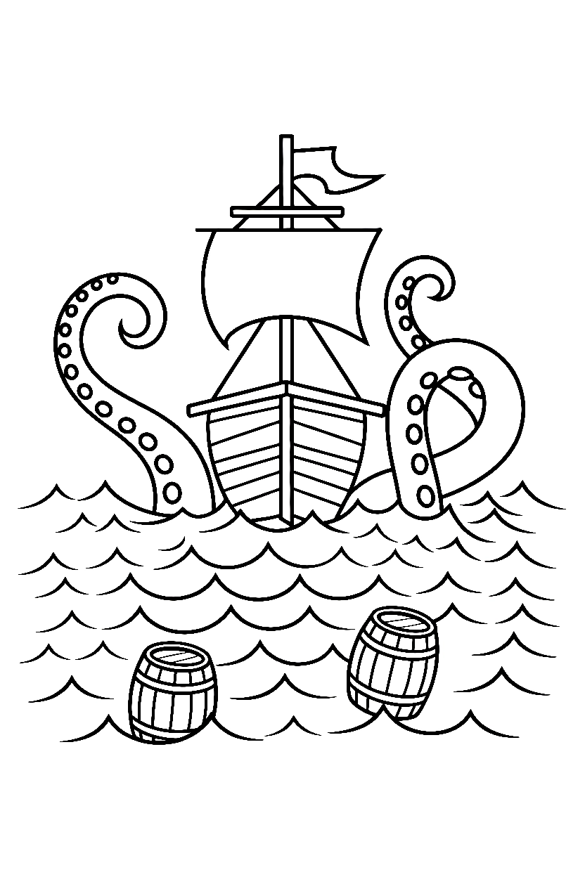 kraken tentacles ship printable sheet