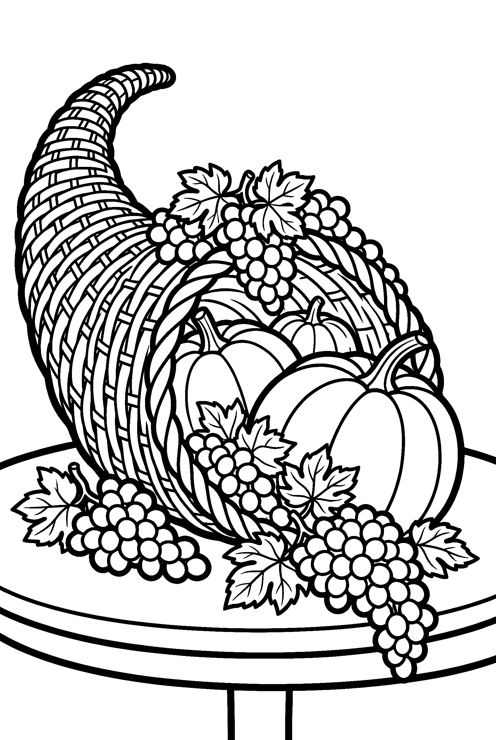 large centerpiece pumpkins grapes printable sheet