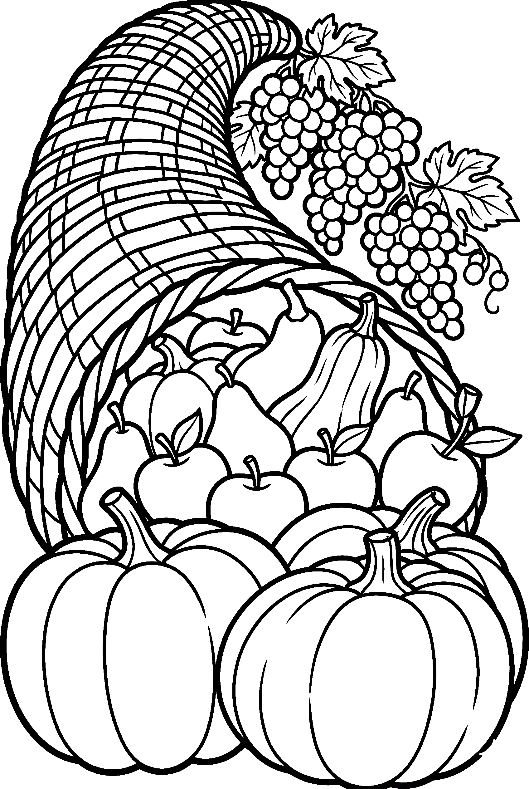 layered produce pumpkins grapes printable sheet
