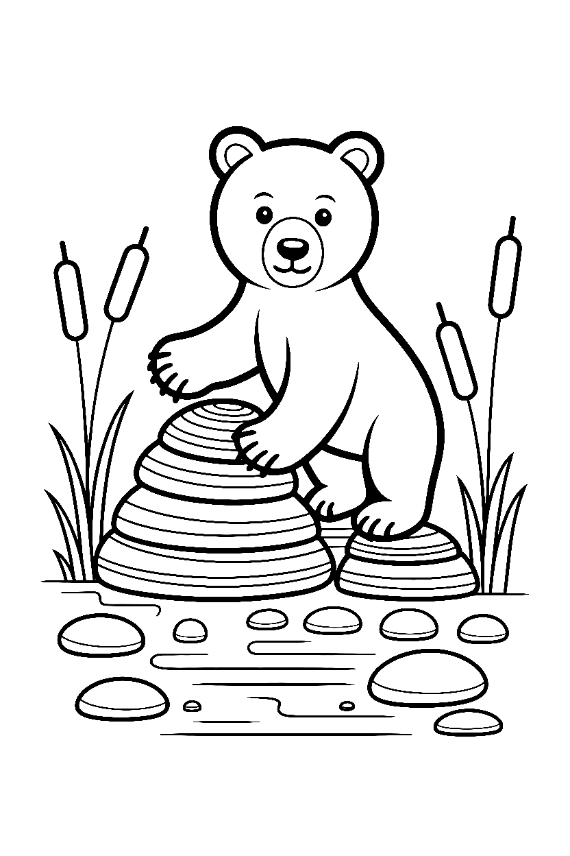 layered rocks stream drawing