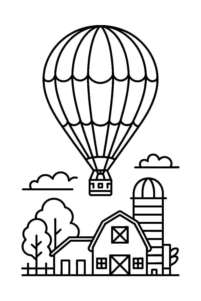 leaning above farmhouse hot air balloon printable sheet