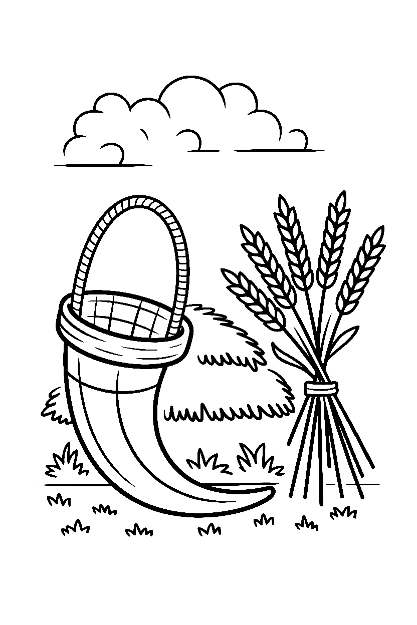 leaning cornucopia haystack printable sheet