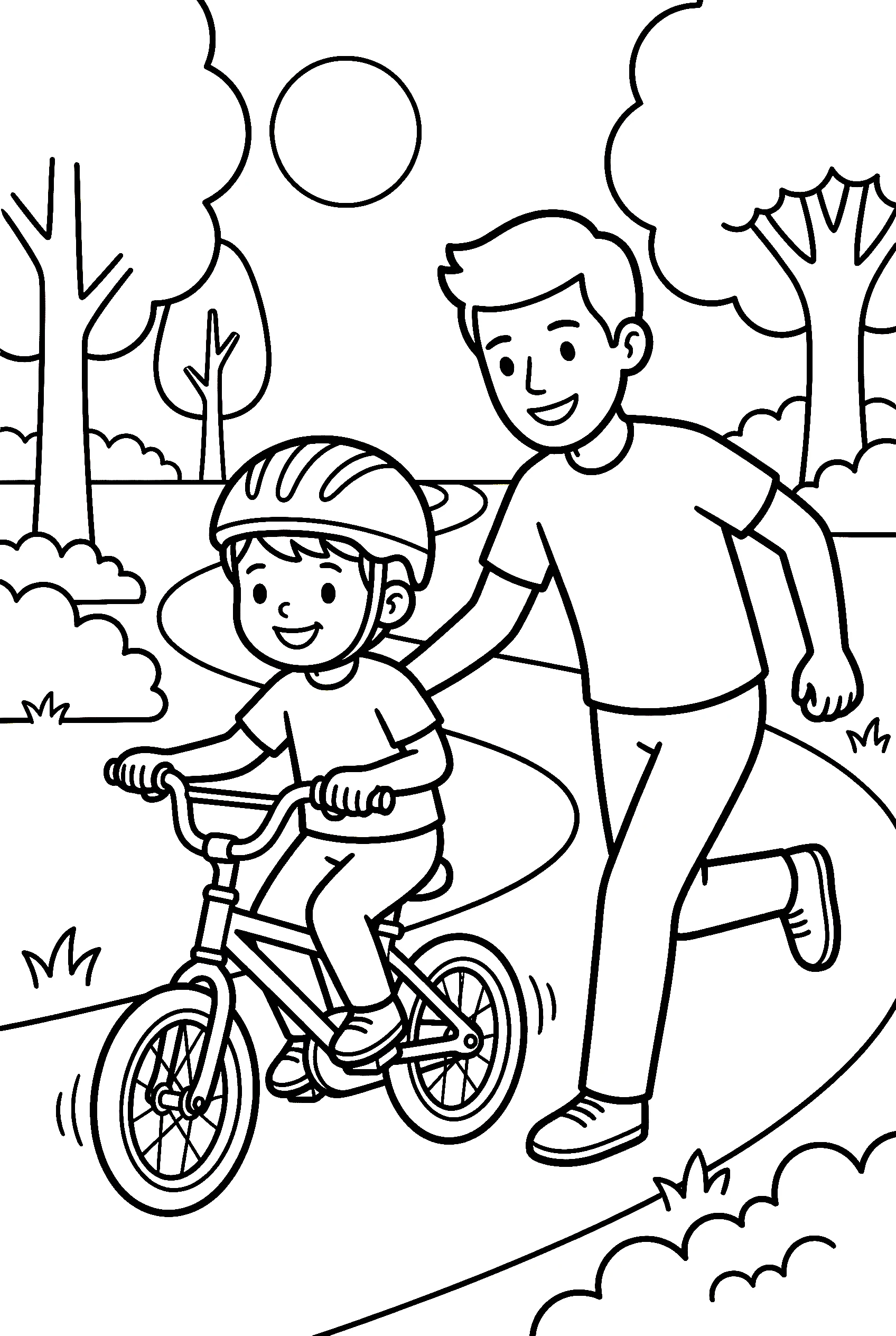 learning to ride bike coloring pages