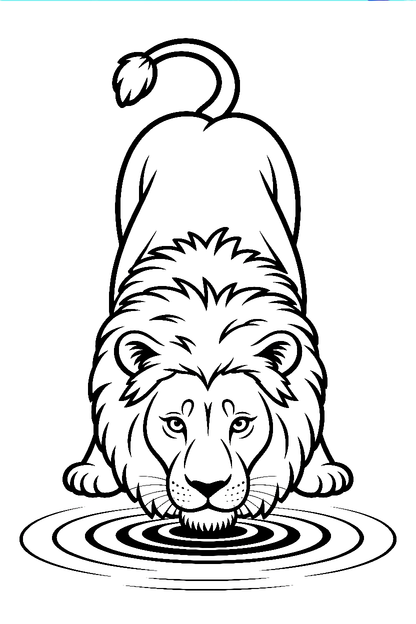 lion drinking watering hole coloring pages lion drinking watering hole coloring pages