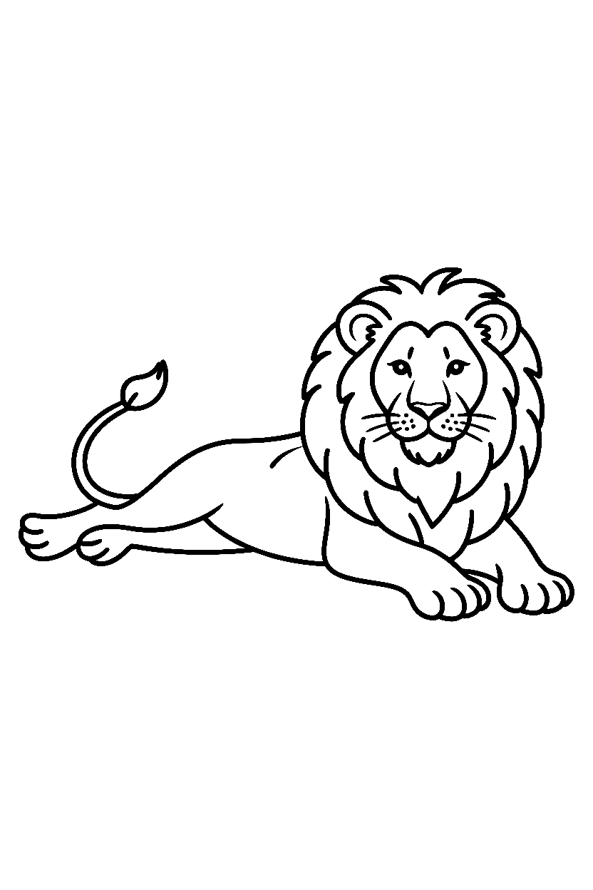 lion lying relaxed side drawing lion lying relaxed side drawing