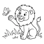 lion-playing-butterfly-coloring-pages