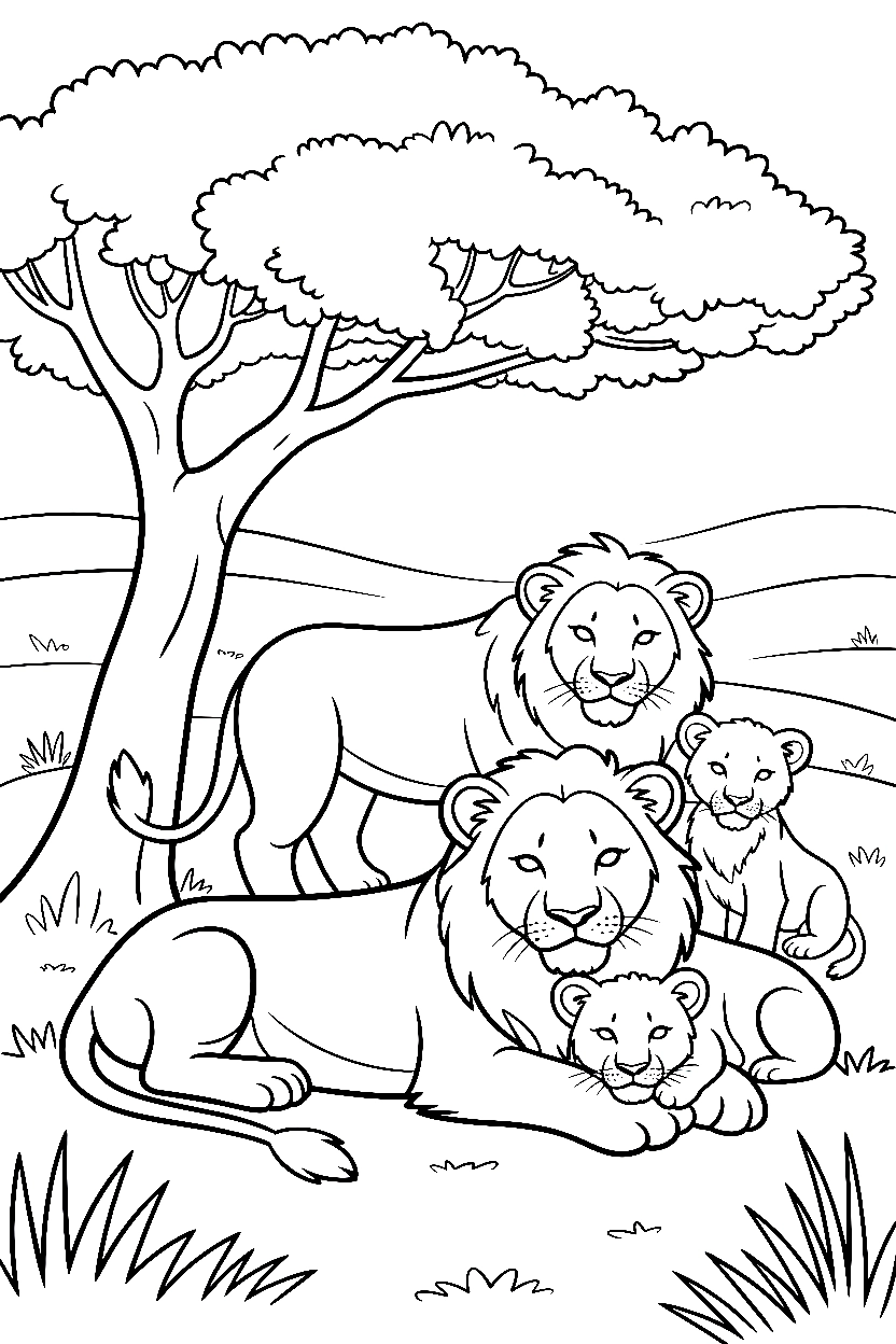 lion pride resting shade printable sheet lion pride resting shade printable sheet