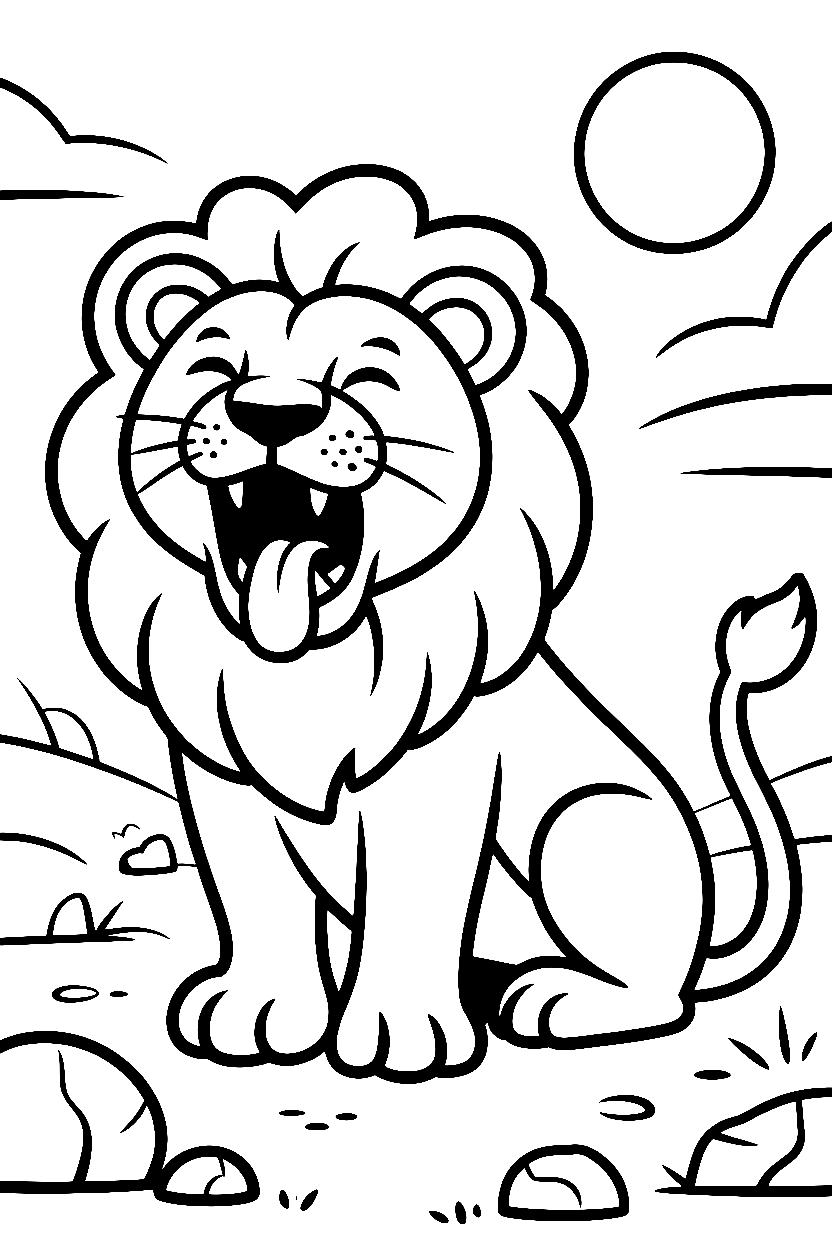 lion yawning teeth boulders coloring pages lion yawning teeth boulders coloring pages
