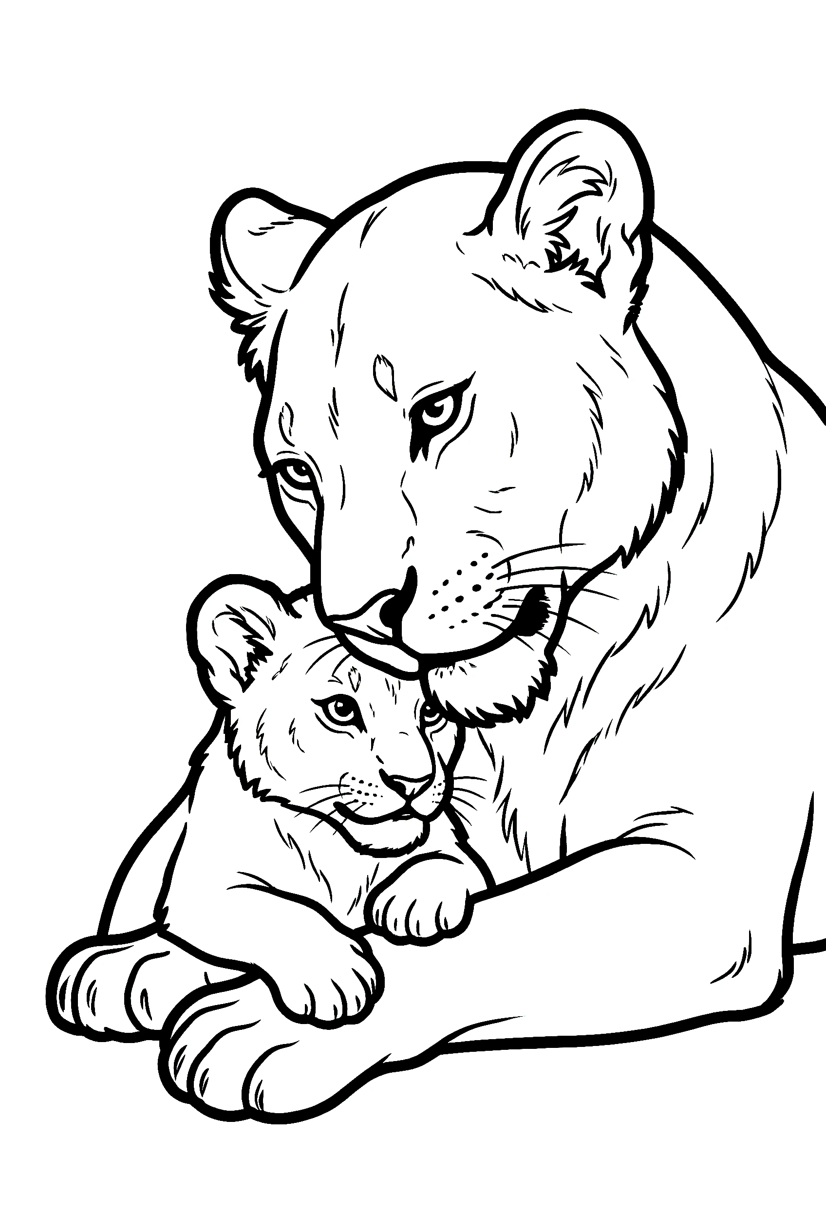 lioness and cub coloring pages