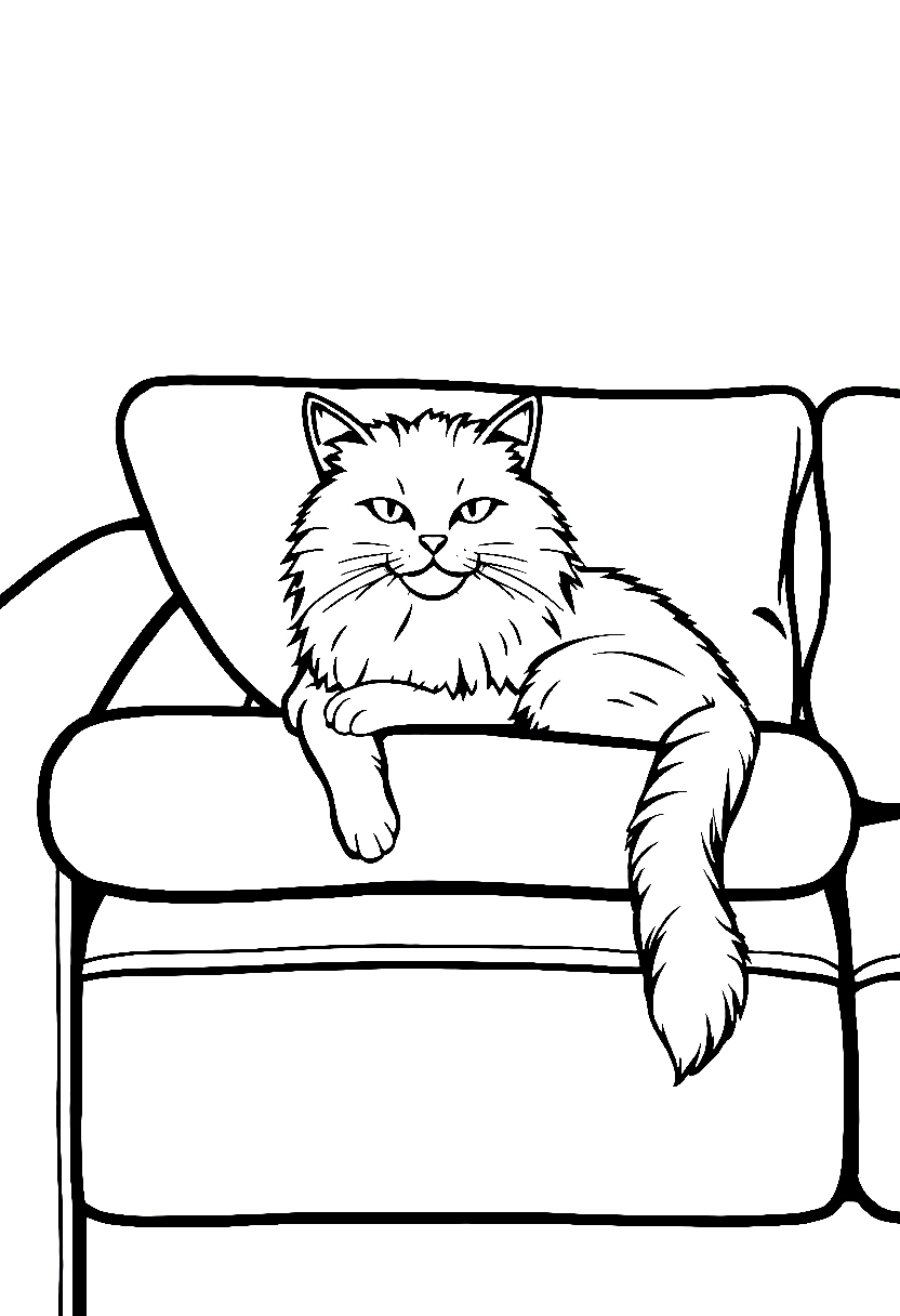 longhair cat sofa printable sheet longhair cat sofa printable sheet