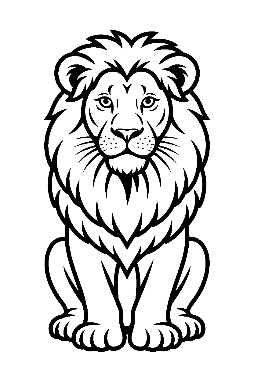 male lion portrait mane coloring pages