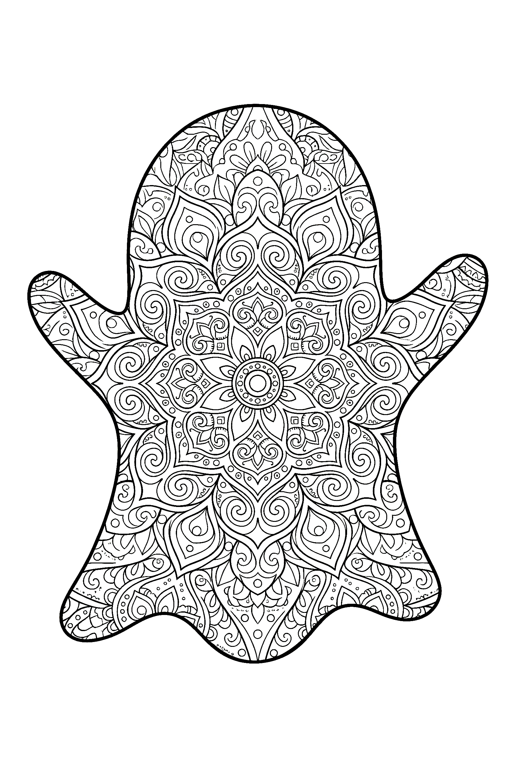 mandala ghost pattern coloring pages