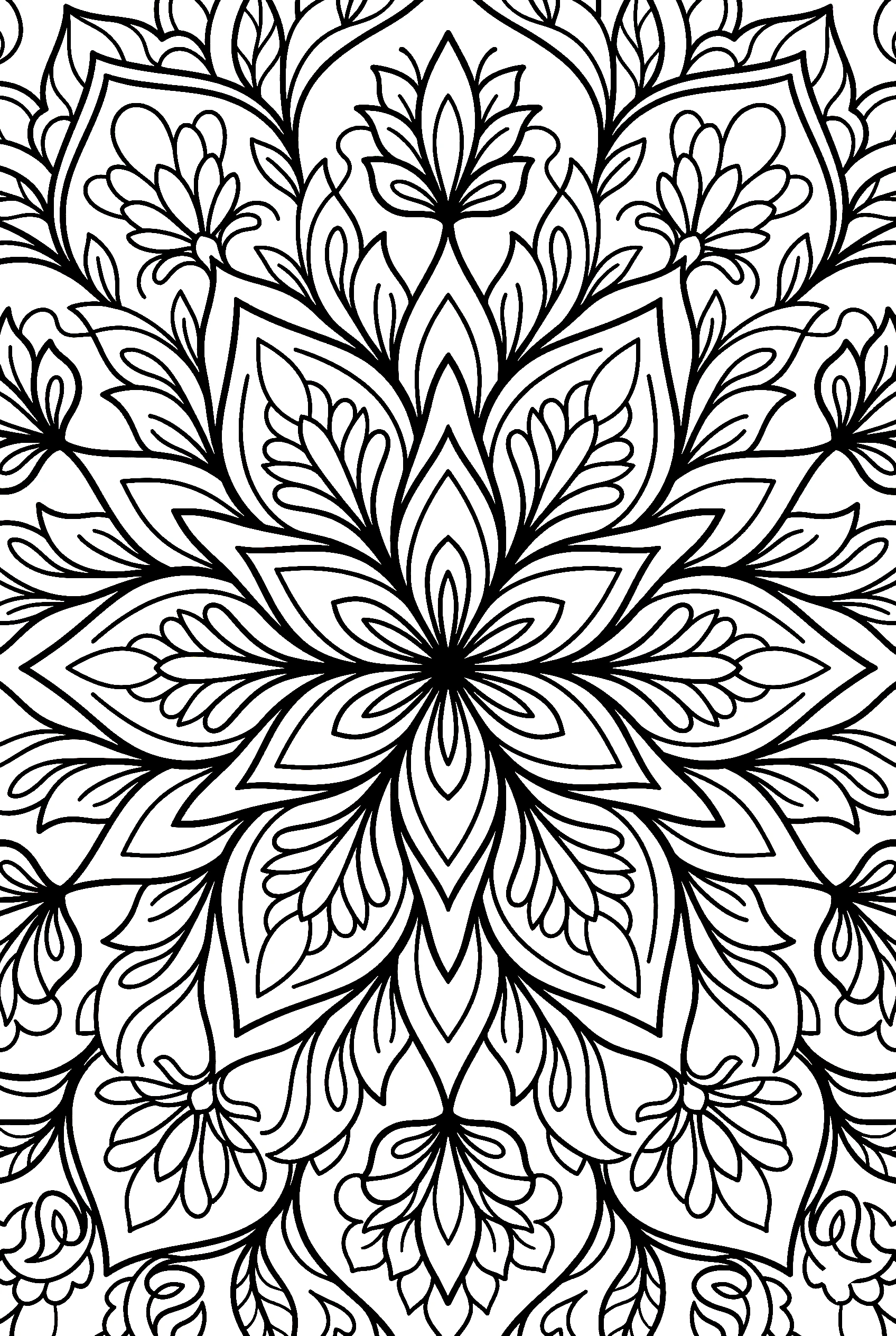 mandala pattern floral coloring pages