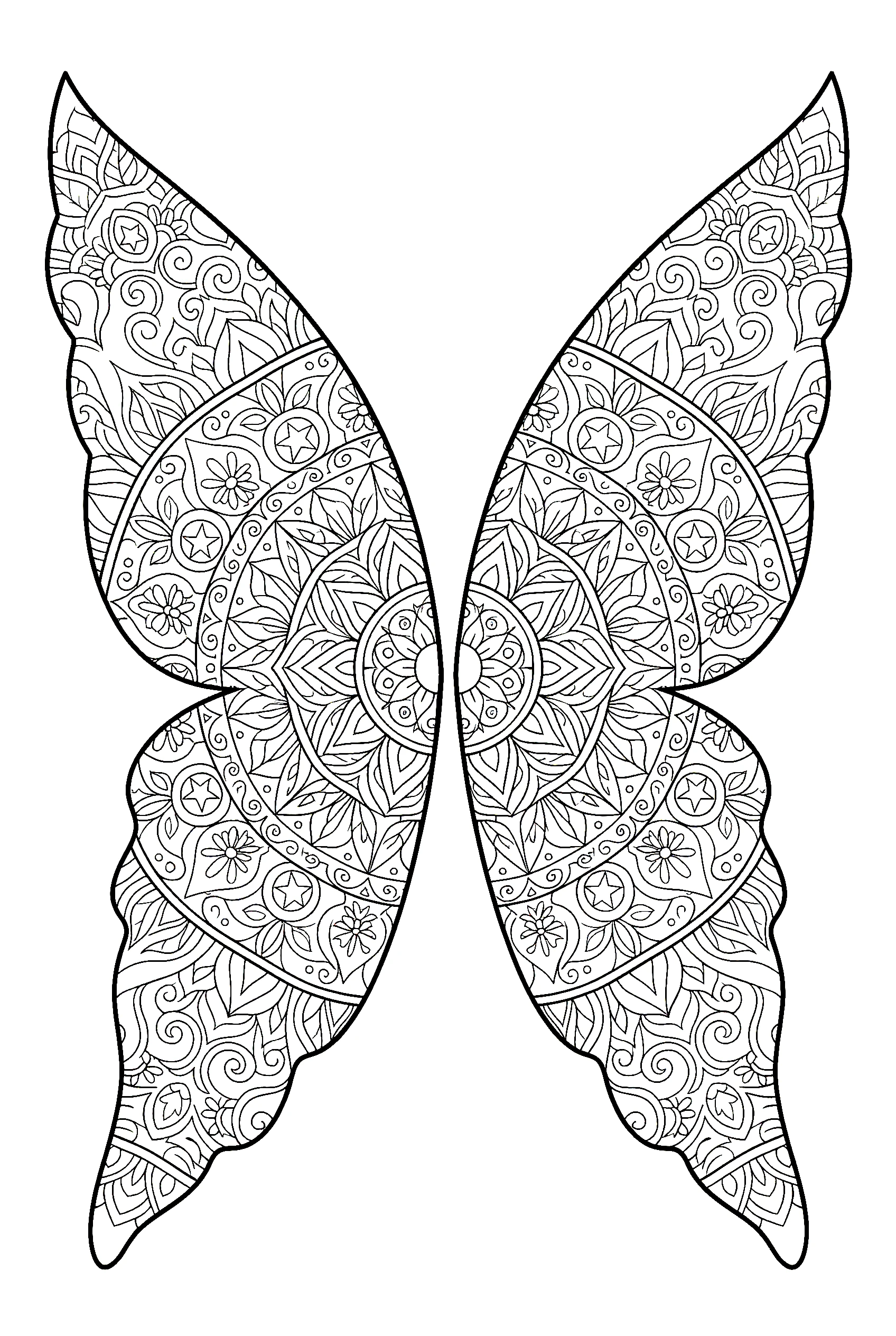 mandala wings fairy coloring pages mandala wings fairy coloring pages