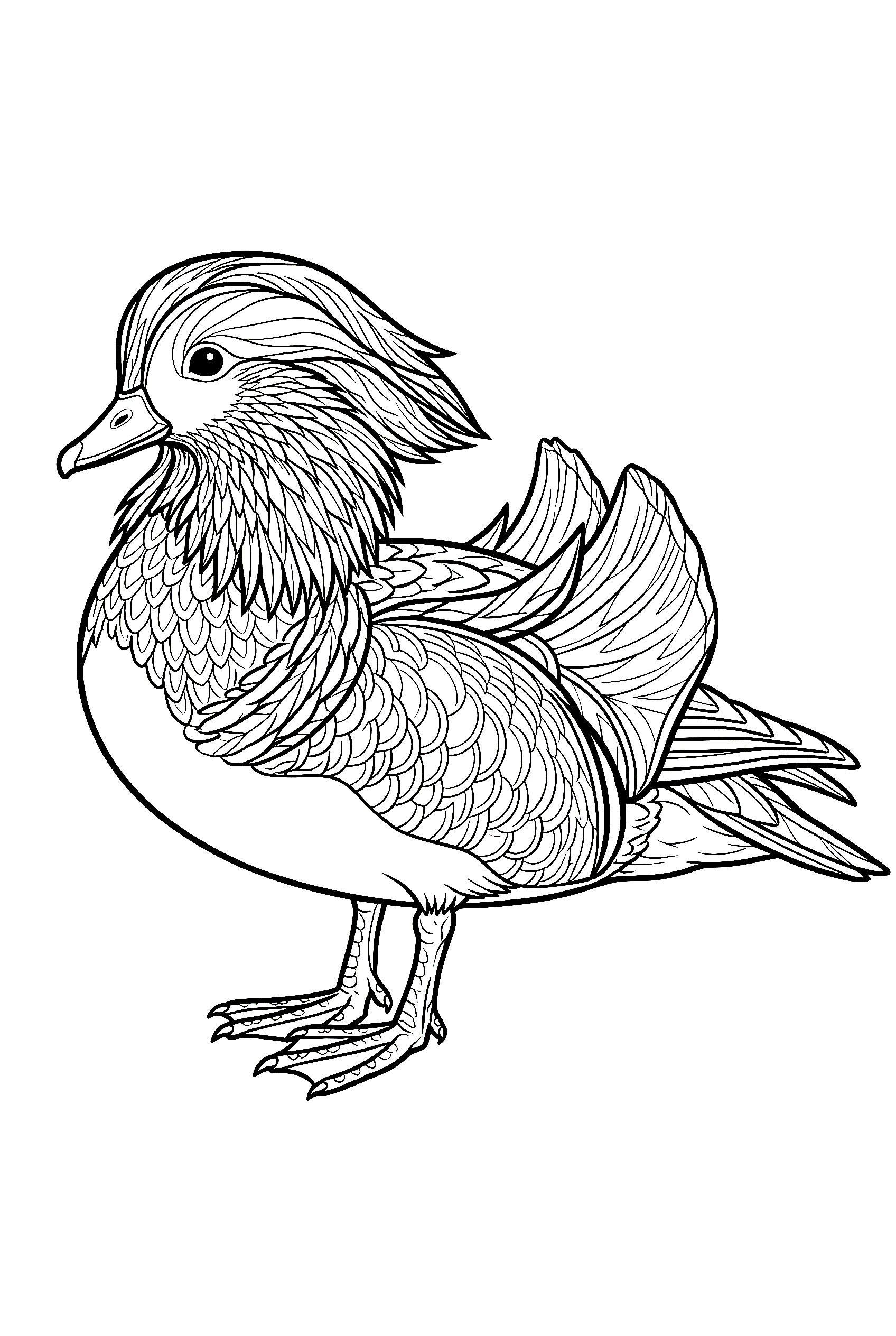 mandarin duck coloring pages detailed