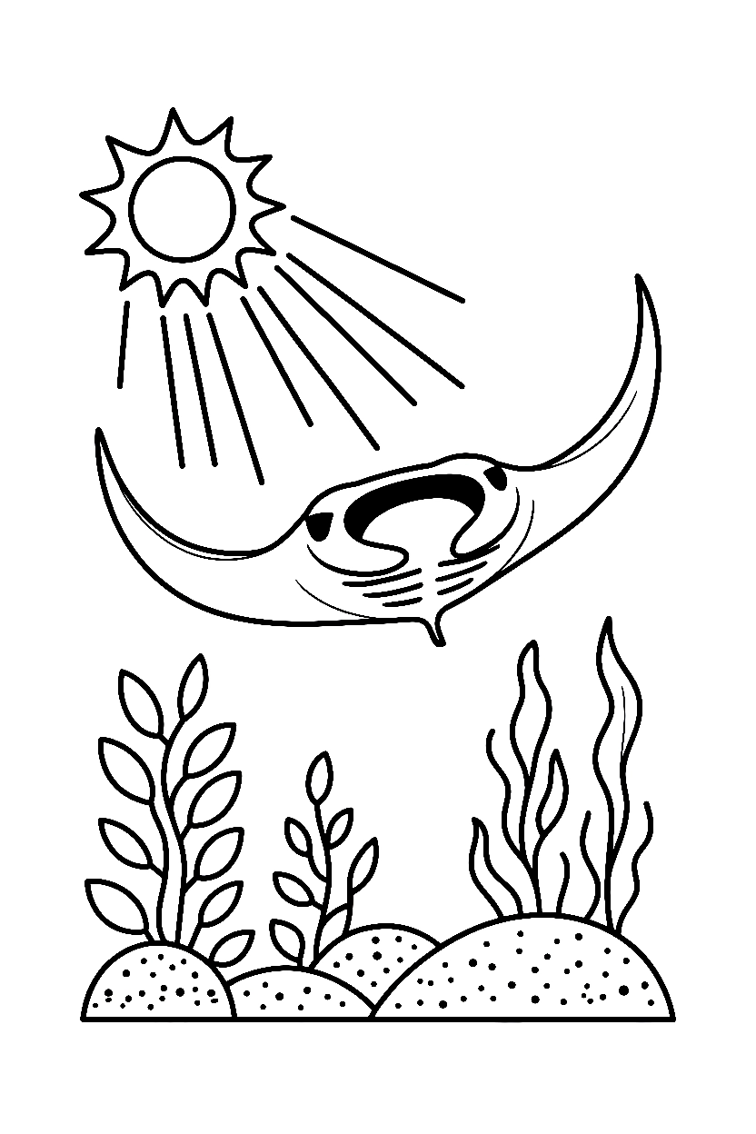 manta ray sunbeams coloring pages