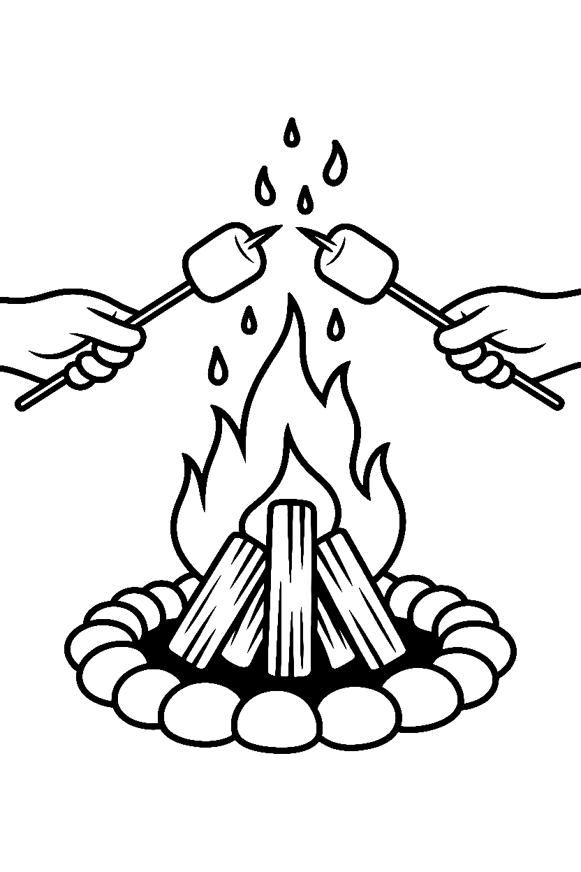 marshmallows campfire stone circle sparks printable sheet