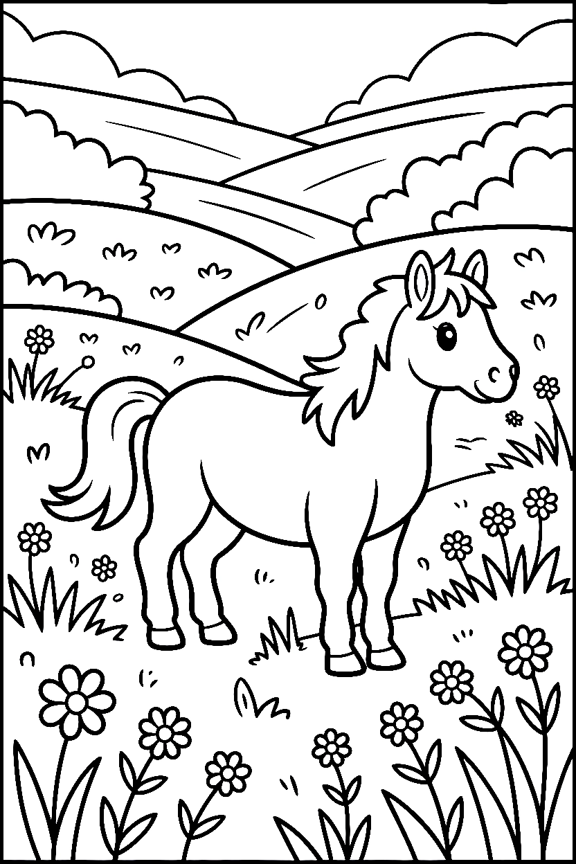 meadow wildflowers rolling hills printable sheet meadow wildflowers rolling hills printable sheet