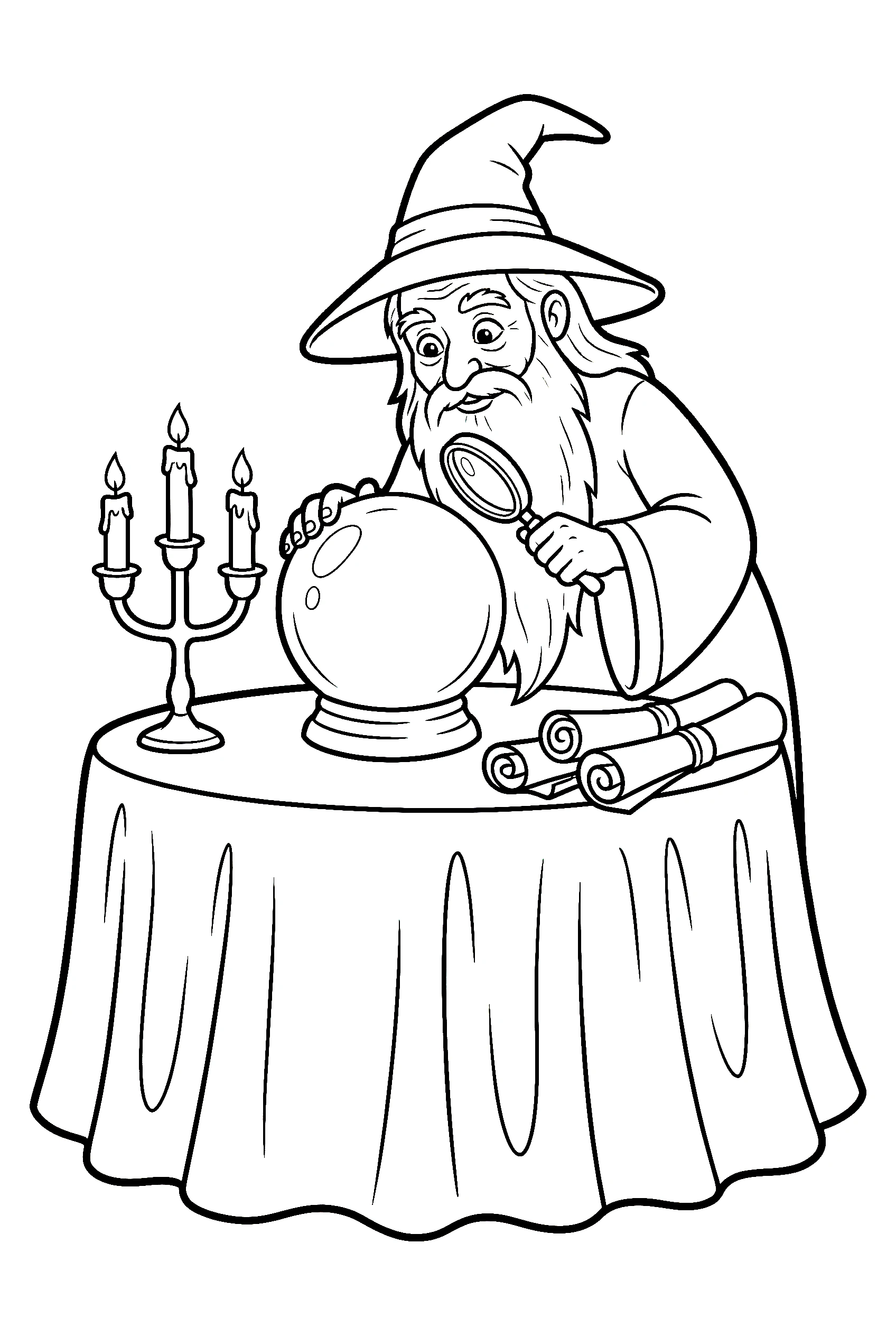 merlin wizard crystal divination drawing for kids