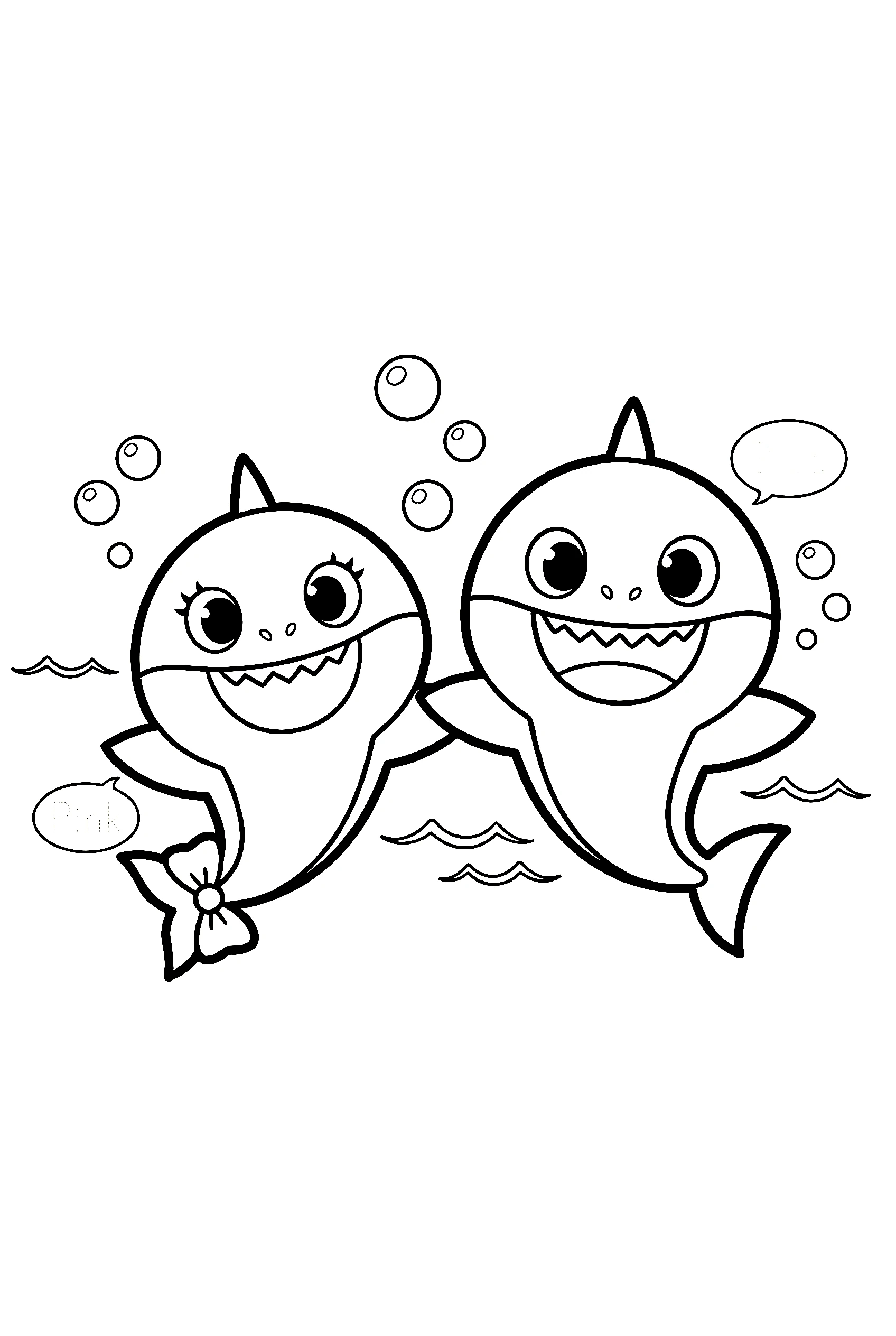 mommy daddy shark coloring pages