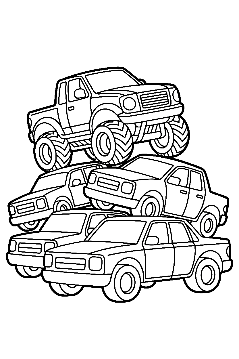 monster truck climbing obstacle coloring pages